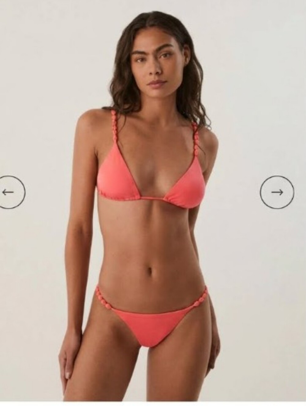ViX Paula Hermanny Brazilian Triangle Coralshell Bikini With Gold Rings